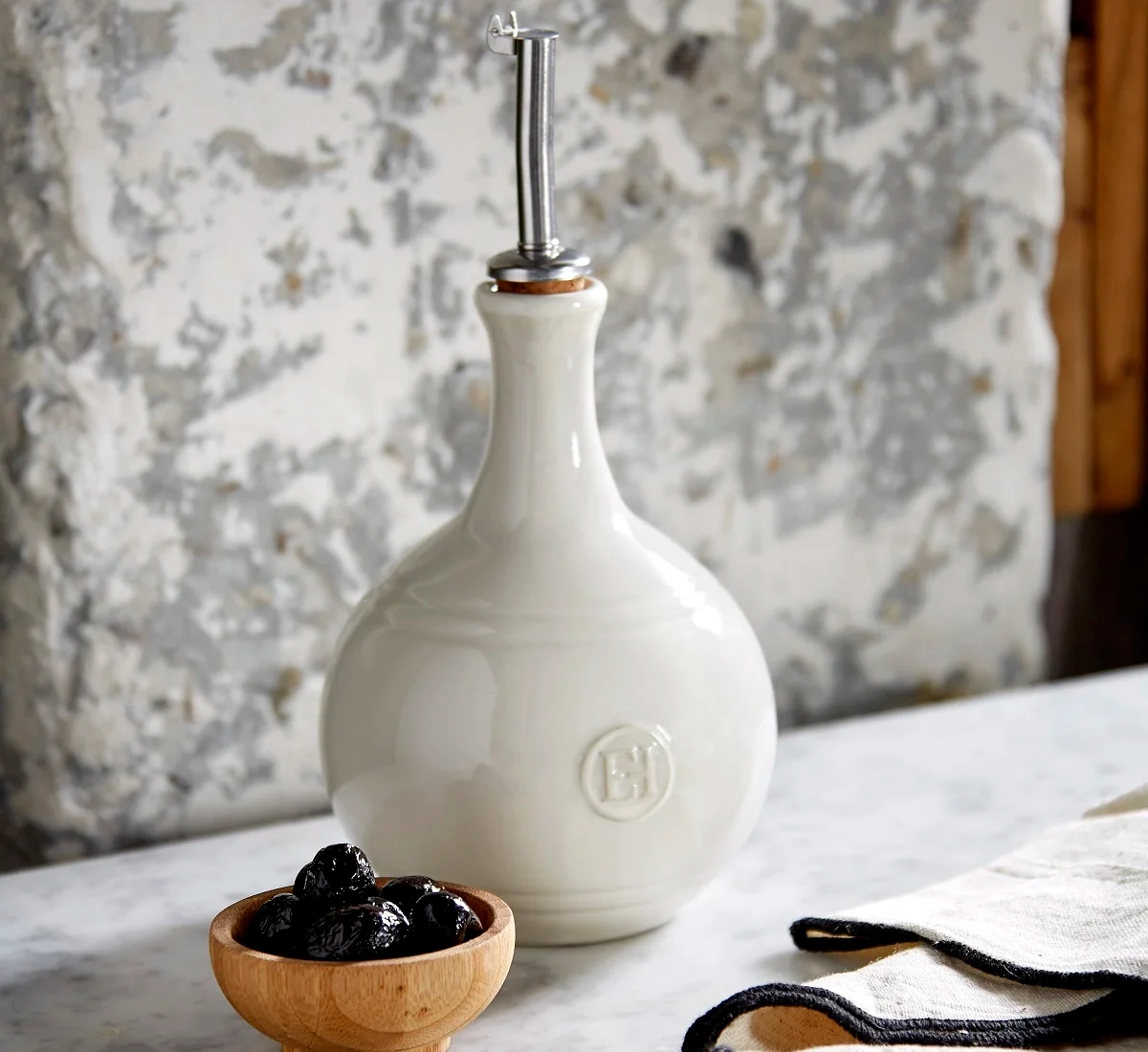 Emile Henry - Butelka na ocet 400 ml - kremowy