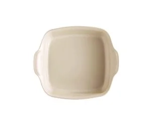 Emile Henry - Kwadratowe naczynie do zapiekania 28x24 cm - kremowy