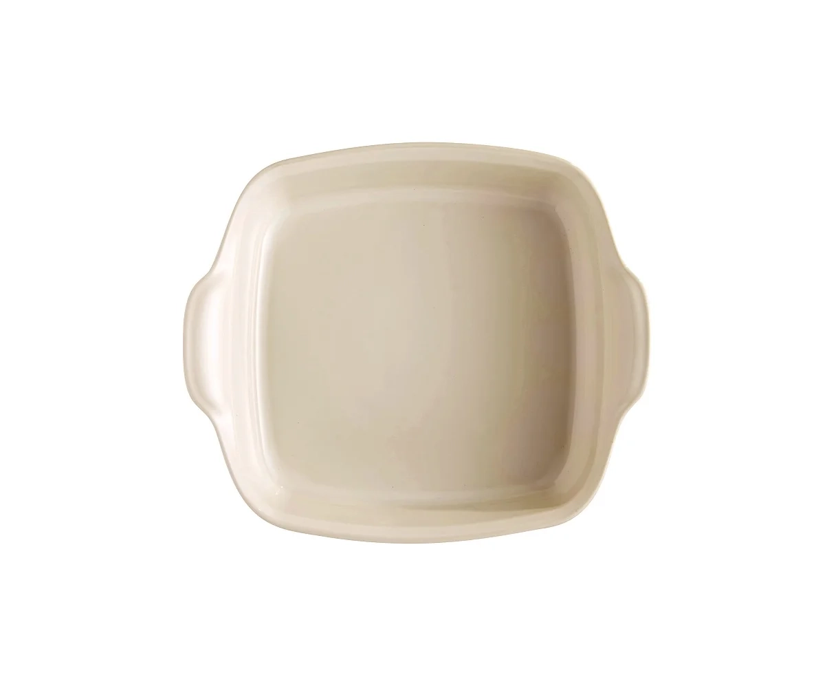 Emile Henry - Kwadratowe naczynie do zapiekania 28x24 cm - kremowy