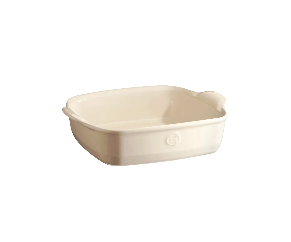 Emile Henry - Kwadratowe naczynie do zapiekania 28x24 cm - kremowy