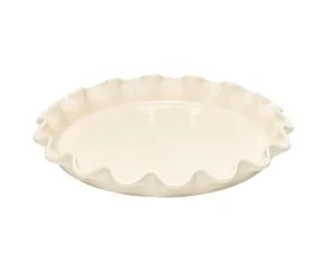 Emile Henry - Naczynie do tarty z falbaną - 33cm - kremowy