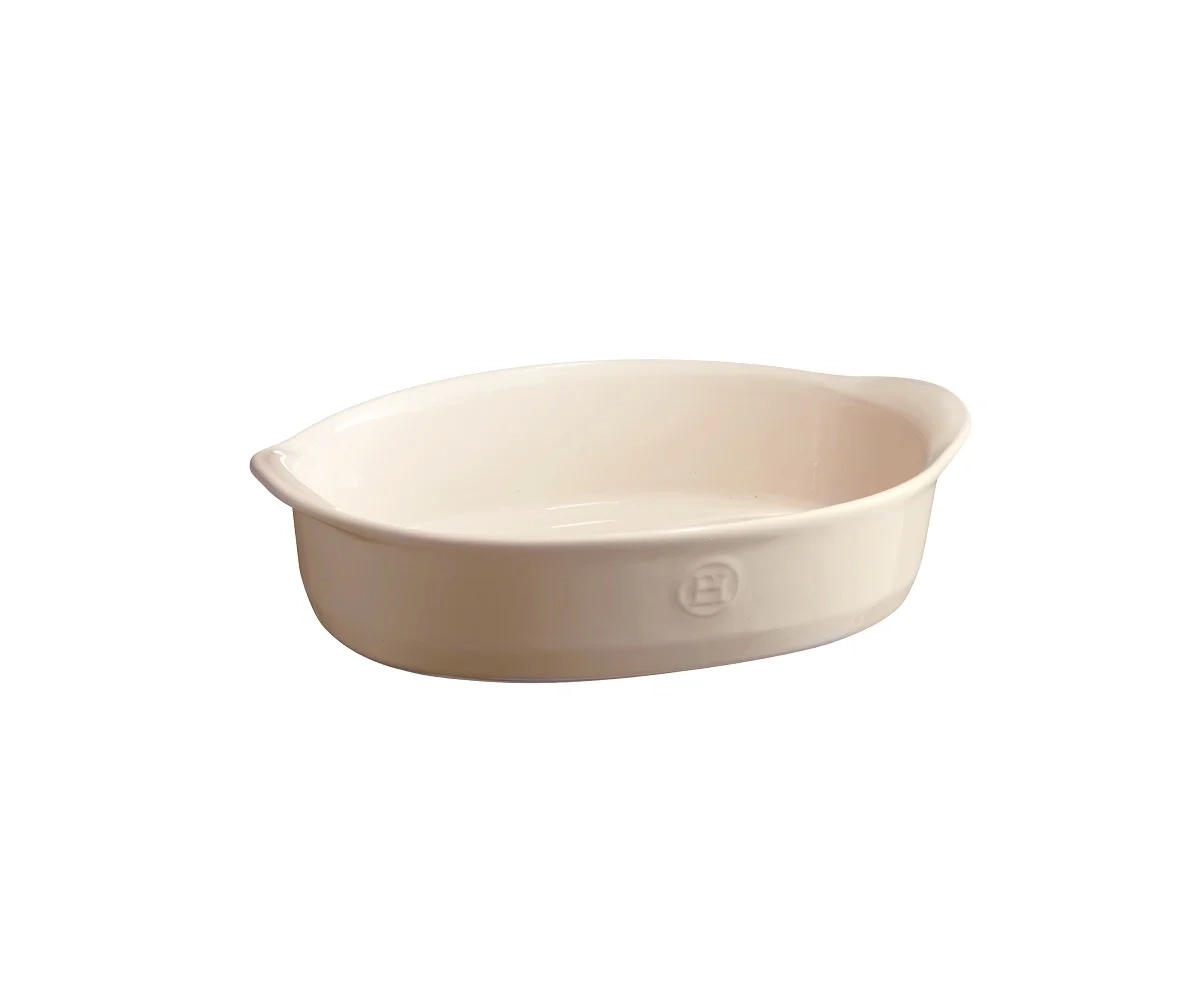 Emile Henry - Małe owalne naczynie do zapiekania - 24×17,5cm - kremowy