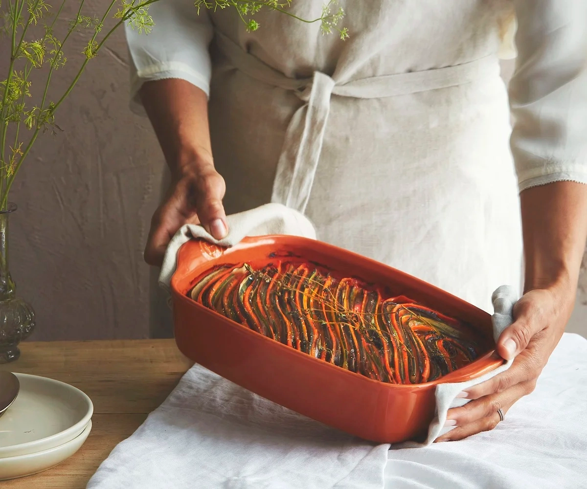 Emile Henry - Prostokątne naczynie do zapiekania 36,5×23,5 - biały