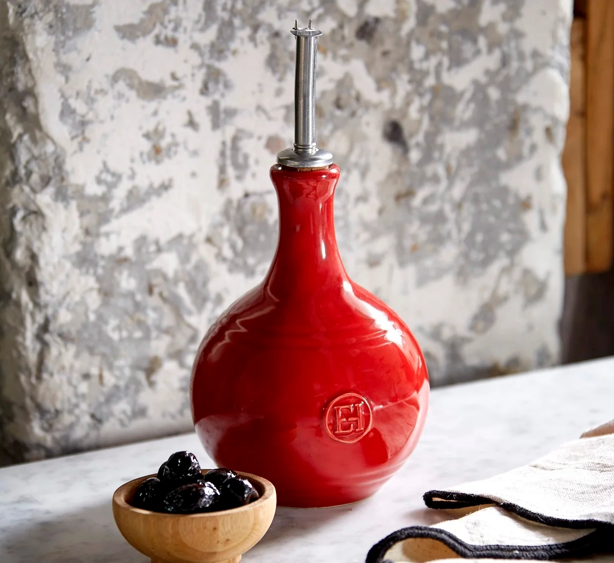 Emile Henry - Butelka na ocet 400 ml - czerwony