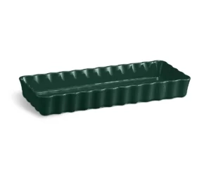 Emile Henry - Prostokątne naczynie do tarty- 36×15×5cm - cedrowy/zielony
